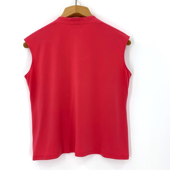 Allison Daley Coral Pink Sleeveless Round Neck Shell Top, Small - Picture 13 of 16